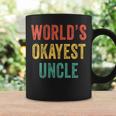 Worlds Okayest Uncle Funny Sibling Brother Vintage Retro Coffee Mug Gifts ideas