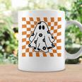 Checkered Daisy Ghost Floral Ghost Halloween Groovy Ghost Coffee Mug Gifts ideas