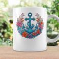 Colorful Flowers Designs Floral Nautical Sailing Boat Anchor Coffee Mug Gifts ideas