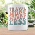 Groovy Travel More Worry Less Funny Retro Girls Woman Back Coffee Mug Gifts ideas