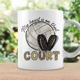 My Heart Is On That Court Volleyball Leopard Volleyball Mom Coffee Mug Gifts ideas