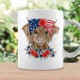 Highland Cow Heifer Bandana American Flag 4Th Of July Coffee Mug Gifts ideas