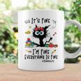 I'm Fine Everything Is Fine Love Teacher Life Cat Lovers Coffee Mug Gifts ideas