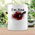 I'm Fine Horror Bloody Knife Stab Wound Blood Splatter Coffee Mug Gifts ideas