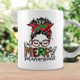 Red Plaid Merry Paraprofessional Messy Bun Para Christmas Coffee Mug Gifts ideas