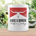 Retro Bull Skull Western Country Save A Horse Ride A Cowboy Coffee Mug Gifts ideas