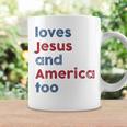 Retro Loves Jesus And America Too God Christian 4Th Of July Gift For Womens Coffee Mug Gifts ideas