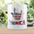 Vintage Merica Rock Sign 4Th Of July Usa Flag Patriotic Mens Coffee Mug Gifts ideas