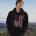 Back The Pink Ribbon American Flag Breast Cancer Awareness Hoodie Lifestyle