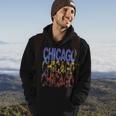 Chicago City Flag Downtown Skyline Chicago 2 Hoodie Lifestyle
