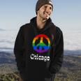 Chicago Gay Pride Lgbtq Lgbt Retro Groovy Peace Sign Hoodie Lifestyle