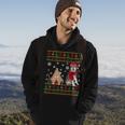 Christmas Ugly Sweater Siberian Husky Santa Hat Reindeers Hoodie Lifestyle