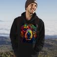 Colorful Grizzly Bear Closeup Hoodie Lifestyle