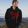 Cow Buffalo Plaid Costume Cow Lover Gift Xmas Hoodie Lifestyle