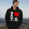 Cute Red Heart I Love TS Hoodie Lifestyle