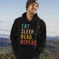 Eat Sleep Read Repeat Book Reading Reader Retro Vintage Reading Funny Designs Funny Gifts Hoodie Lifestyle