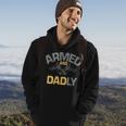 Funny Deadly Father Armed And Dadly Dad Retro Print On Back Hoodie Lifestyle