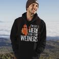 Funny Hot Dog Im Just Here For The Wieners Sausage Hoodie Lifestyle