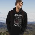 Gun American Flag Armed And Dadly Funny Deadly Dad Father Hoodie Lifestyle