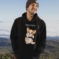 Hang In There Corgi Humor Cute Dog Puppy Meme Lovers Of Dogs Hoodie Lifestyle