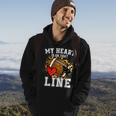 My Heart Is On The Line Offensive Lineman Football Leopard Hoodie Lifestyle
