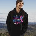 Her Fight Is My Fight Pink Blue Ribbon Clubfoot Awareness Hoodie Lifestyle