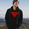 Inverted Red Triangle With Patterns Hoodie Lifestyle