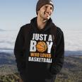 Just A Boy Who Loves Basketball Basketball Funny Gifts Hoodie Lifestyle