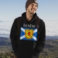 Leslie Scottish Clan Name Gift Scotland Flag Festival Hoodie Lifestyle