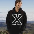 Letter X Alphabet Name Athletic Sports Monogram Outline Hoodie Lifestyle