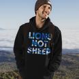 Lions Not Sheep Blue Camo Camouflage Hoodie Lifestyle