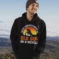 Never Underestimate An Old Guy On A Bicycle Funny Riders Dad Hoodie Lifestyle