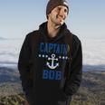 Personalized Boating Vintage Blue Captain Bob Anchor Stars Hoodie Lifestyle