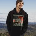 I Stopped Farming To Be Here Tractor Vintage American Flag Hoodie Lifestyle