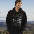 Swimming Ugly Christmas Sweater Hoodie Lifestyle