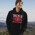 Tackle Football Pink Ribbon Warrior Breast Cancer Awareness Hoodie Lifestyle