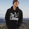 The Catfather Funny Cat Dad Fathers Day Movie Pun Papa Men Hoodie Lifestyle