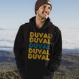Vintage Duval County Florida Retro Duval Teal And Gold Hoodie Lifestyle