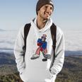 Abraham Lincoln Playing Hockey Funny 4Th Of July Hockey Hoodie Lifestyle