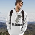 Merica Peace Sign 4Th Of July American Flag Skeleton Hand Hoodie Lifestyle