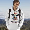 Moorica Cow July 4 American Flag Usa Farmer Funny Cattle Hoodie Lifestyle