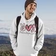 Peace Hope Cure Breast Cancer Awareness Family Support Pink Hoodie Lifestyle