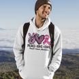 Peace Love Cure Pink Ribbon Heart Breast Cancer Awareness Hoodie Lifestyle