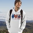 Peace Love Wirehaired Pointing Griffon Dog Patriotic America Hoodie Lifestyle