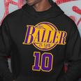 10 Years Old Birthday Basketball Baller Purple And Yellow Hoodie Unique Gifts
