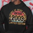 20Th Birthday Vintage 2003 Men Turning 20 Bday 20 Years Old Hoodie Unique Gifts