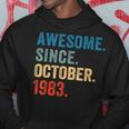 40 Years Old Awesome Since October 1983 40Th Birthday Hoodie Unique Gifts