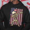4Th Of July Dabbing Skeleton American Flag Dabbing Hoodie Unique Gifts