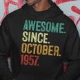 66 Year Old Awesome Since October 1957 66Th Birthday Hoodie Unique Gifts