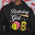 6Th Birthday Girl Softball Player Themed Six 6 Years Old Softball Funny Gifts Hoodie Unique Gifts